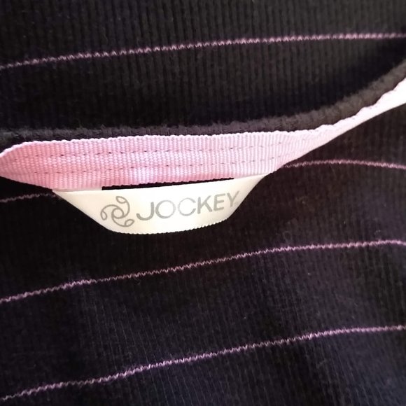 Jockey Women's 100% Cotton Maroon Pink Stripe Racerback Tank Top Size Small - Picture 3 of 6